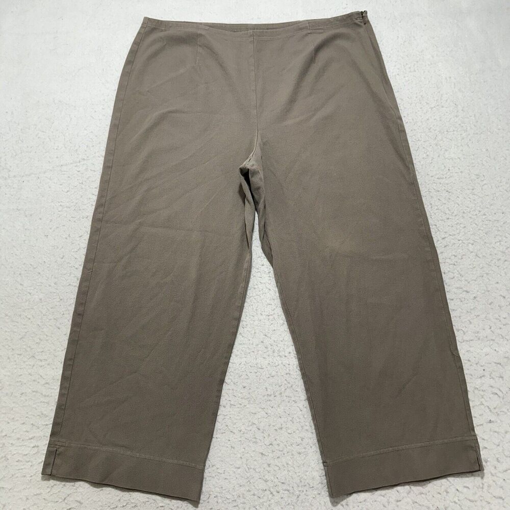 Vintage Chico's Design 2 (Women's Large) Brown High Rise Capri Pants (34x21)